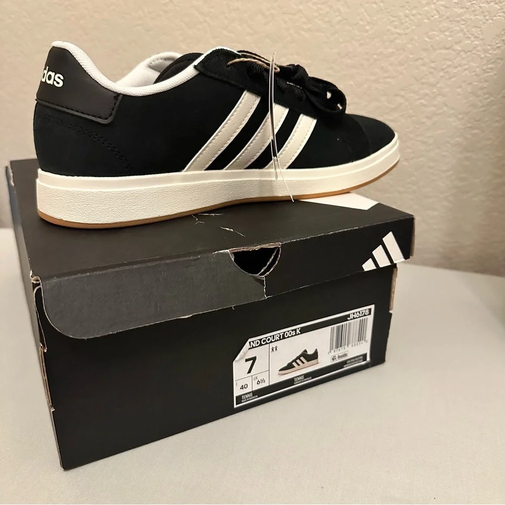 Adidas Black and Cream Sneakers